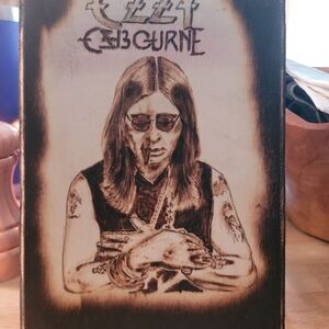 Ozzy Osbourne Wood Burned Art